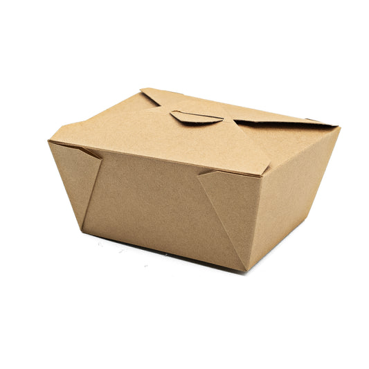Premier Essential Food Box #1, PE Lined with Fold Lids, Kraft, Extra Small, 450/Case
