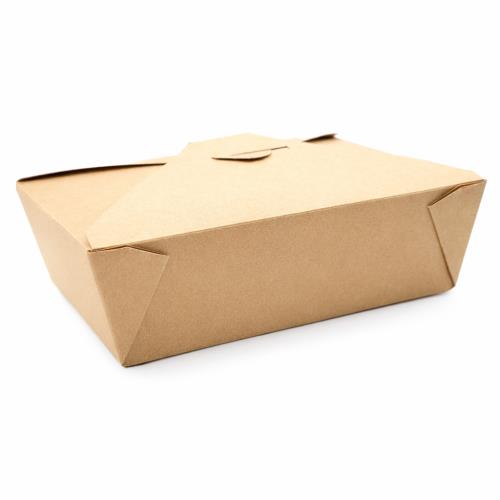 Premier Essential Food Box #4, PE-lined with Fold Lids, Kraft, Extra Large, 160/Case