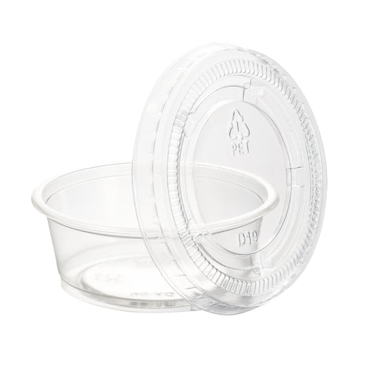 Premier Essential Portion Cup Lids, Clear, PET, Fits 1.5-2.5 oz., 2500 Lids/Case