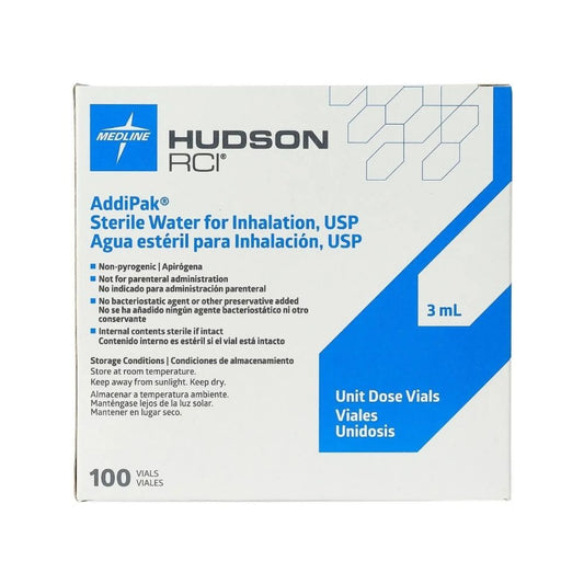 RCI Addipak® Unit Dose Sterile Water, 3 mL - Box of 100