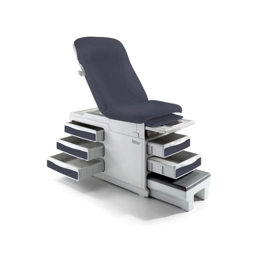 Midmark 204 Ritter Manual Exam Table - Obsidian Upholstery With Heater