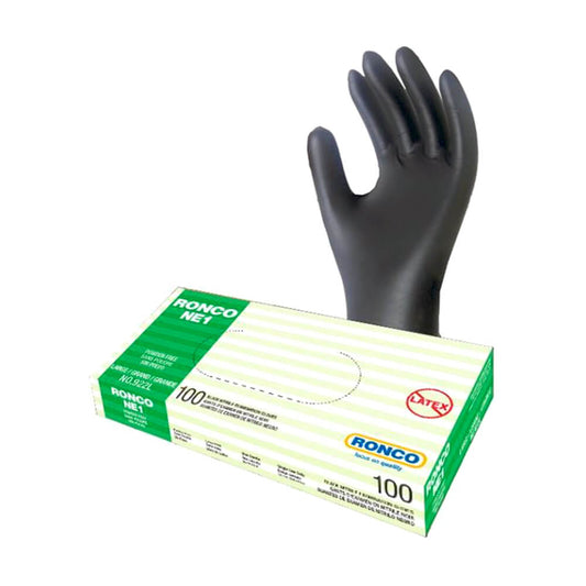 Ronco Ne1 Black Nitrile Examination Glove