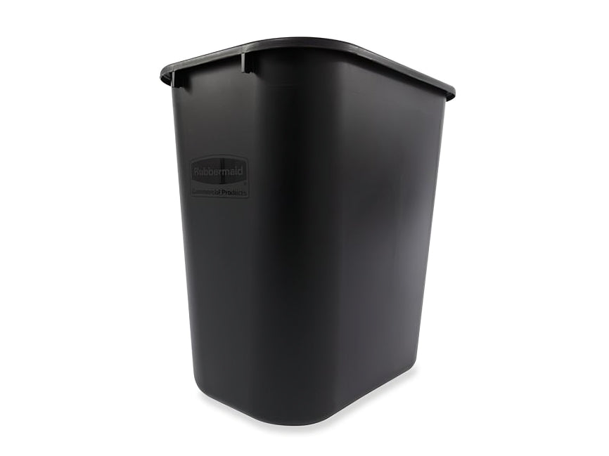 Rubbermaid 28-Quart Black Wastebasket 