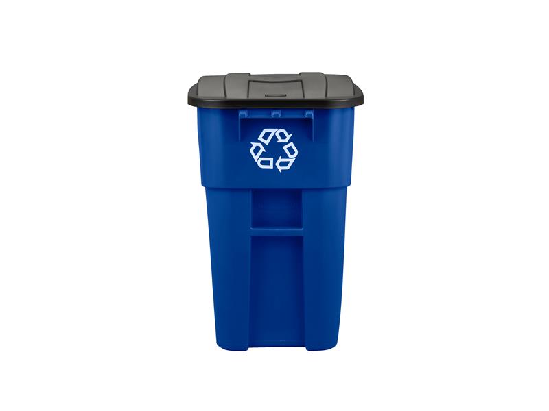 Rubbermaid 50-Gallon Rollout Trash Can, Blue