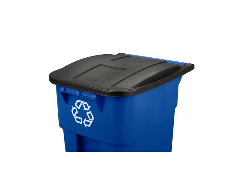 Rubbermaid 50-Gallon Rollout Trash Can, Blue, 2