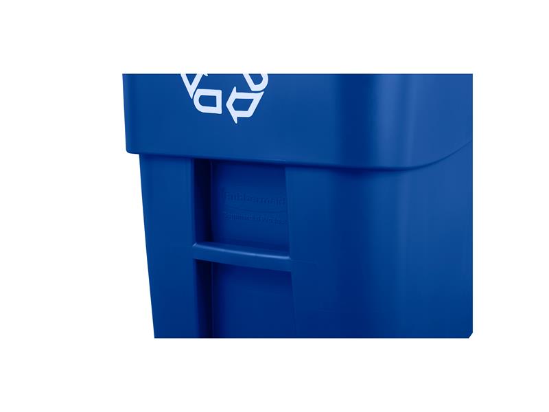 Rubbermaid 50-Gallon Rollout Trash Can, Blue, 4