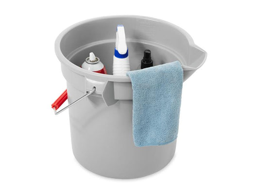 Rubbermaid BRUTE 14-Quart Round Bucket, Grey - 6 Per Case