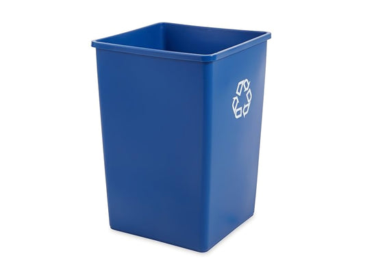 Rubbermaid Untouchable 35-Gallon Square Recycling Blue