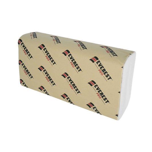 Everest Pro ™ White Hand Towel Sheets, Singlefold, 250 sheets, 1 ply, 9" x 9.5"- Case of 16 Packs
