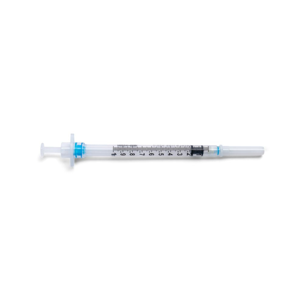 SOL-CARE 1cc TB Safety Syringes 25G x 5/8” Fixed Needle - Box of 100