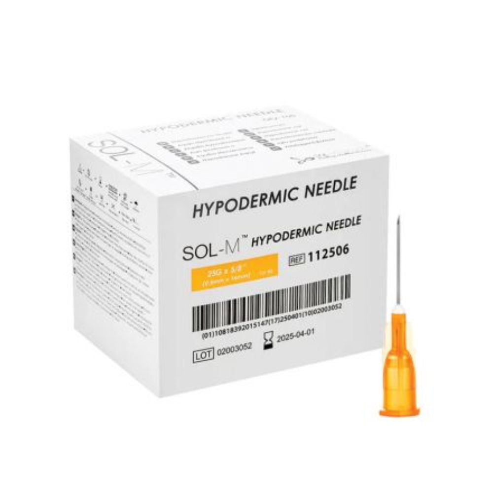 SOL-M Hypodermic Needle 25G x 5/8", 112506