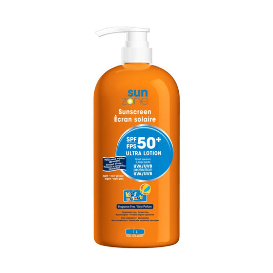 SUNZONE SPF 50+, Ultra Sunscreen Lotion, Fragrance Free - 1L