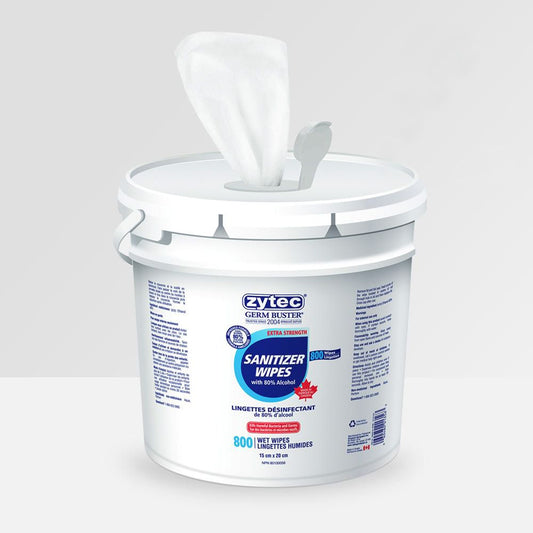 Sanitizer Wipes Extra Strength 80% alcohol - 800 Wipes/Pail