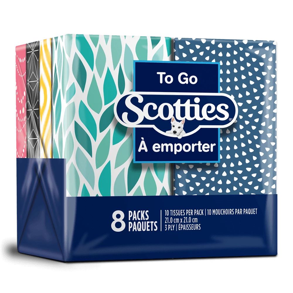Scotties® To Go Premium 3-Ply Facial Tissues, 86910 – Slim Pack 