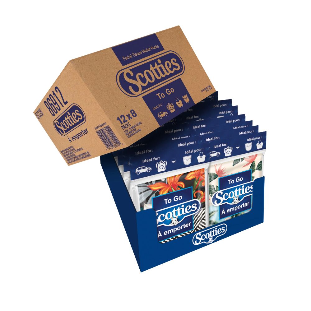 Scotties® To Go Premium 3-Ply Facial Tissues, 86910 – Slim Pack 