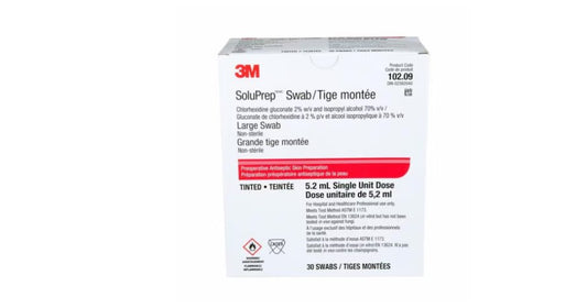3M™  10209, SoluPrep™ Swab (2% w/v chlorhexidine gluconate and 70% v/v isopropyl alcohol),tinted, large