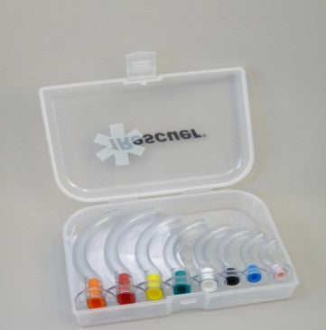 Oro Pharyngeal PE Coloured Guedel Airways in a Case - Set of 8