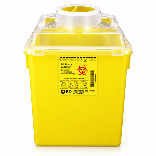 BD 22.7L Multi-Use Nestable Sharps Collector with Point-First Disposal, 300483