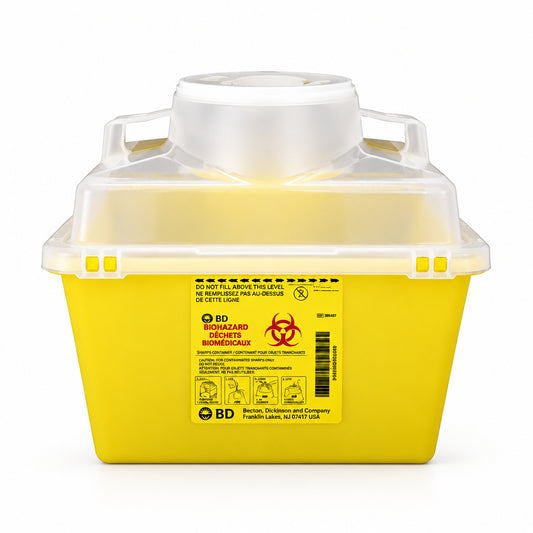 BD 300443 Sharps Collector 13.2 L – Nestable with Small Funnel Entry, 300443