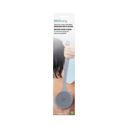 BIOS Living Silicone Long-Handled Bendable Bath Scrub