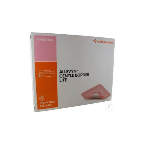 Smith & Nephew ALLEVYN™ Gentle Border Lite Hydrocellular Foam Dressing, Silicone Gel Adhesive, 10cm x 10cm