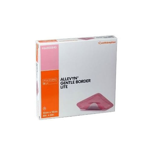 Smith & Nephew ALLEVYN™ Gentle Border Lite Hydrocellular Foam Dressing, Silicone Gel Adhesive, 15cm x 15cm