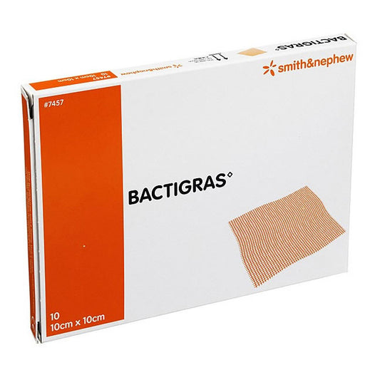 Smith & Nephew BACTIGRAS™ Total Antiseptic Dressing, Chlorhexidine Acetate Tulle Gras, 10cm x 10cm