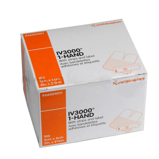 Smith & Nephew IV3000™ 1 Hand Catheter Dressing, Moisture Responsive, 5cm x 6cm