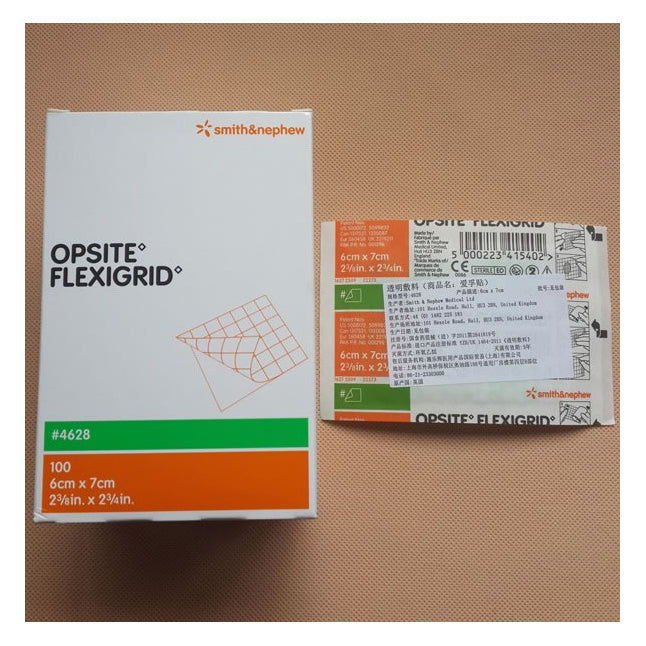 Smith & Nephew OPSITE™ FLEXIGRID™ Transparent Adhesive Film Dressing, Moisture Vapor Permeable, 6cm x 7cm