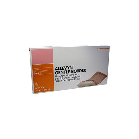 Smith & Nephew ALLEVYN™ Gentle Border Hydrocellular Foam Dressing, Silicone Gel Adhesive (3-Layer), 10cmx20cm