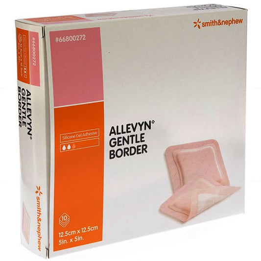 Smith & Nephew ALLEVYN™ Gentle Border Hydrocellular Foam Dressing, Silicone Gel Adhesive (3-Layer), 12.5cm x 12.5cm