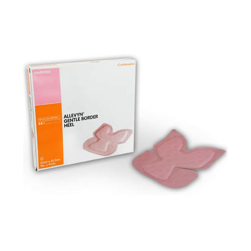 Smith & Nephew ALLEVYN™ Gentle Border Hydrocellular Foam Dressing, Silicone Gel Adhesive (3-Layer), Heel, 23cm x 23.2cm