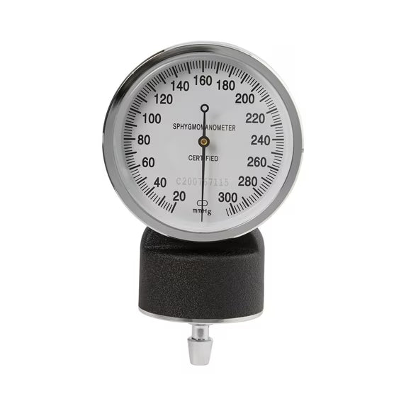 Sphygmomanometer gauge on a white background