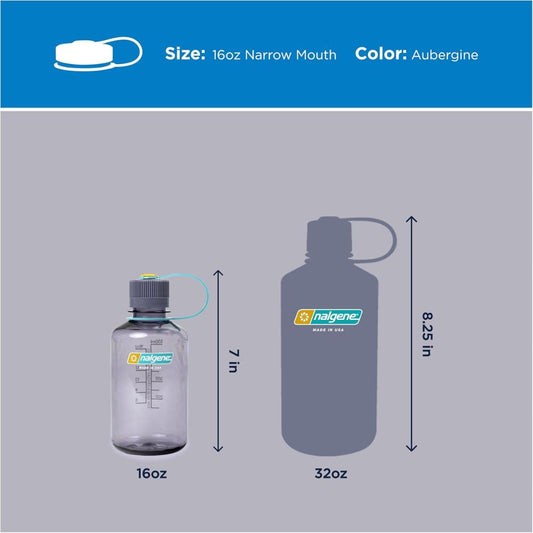 Nalgene Aubergine Sustain, Narrow Mouth Water Bottle, 16 oz.