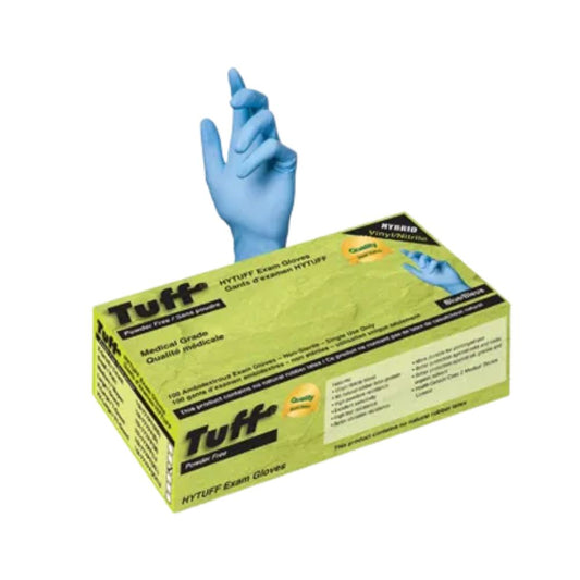 Tuff® Hytuff Hybrid Blue Powder-Free Vinyl/Nitrile, Examination Glove - 5 mil