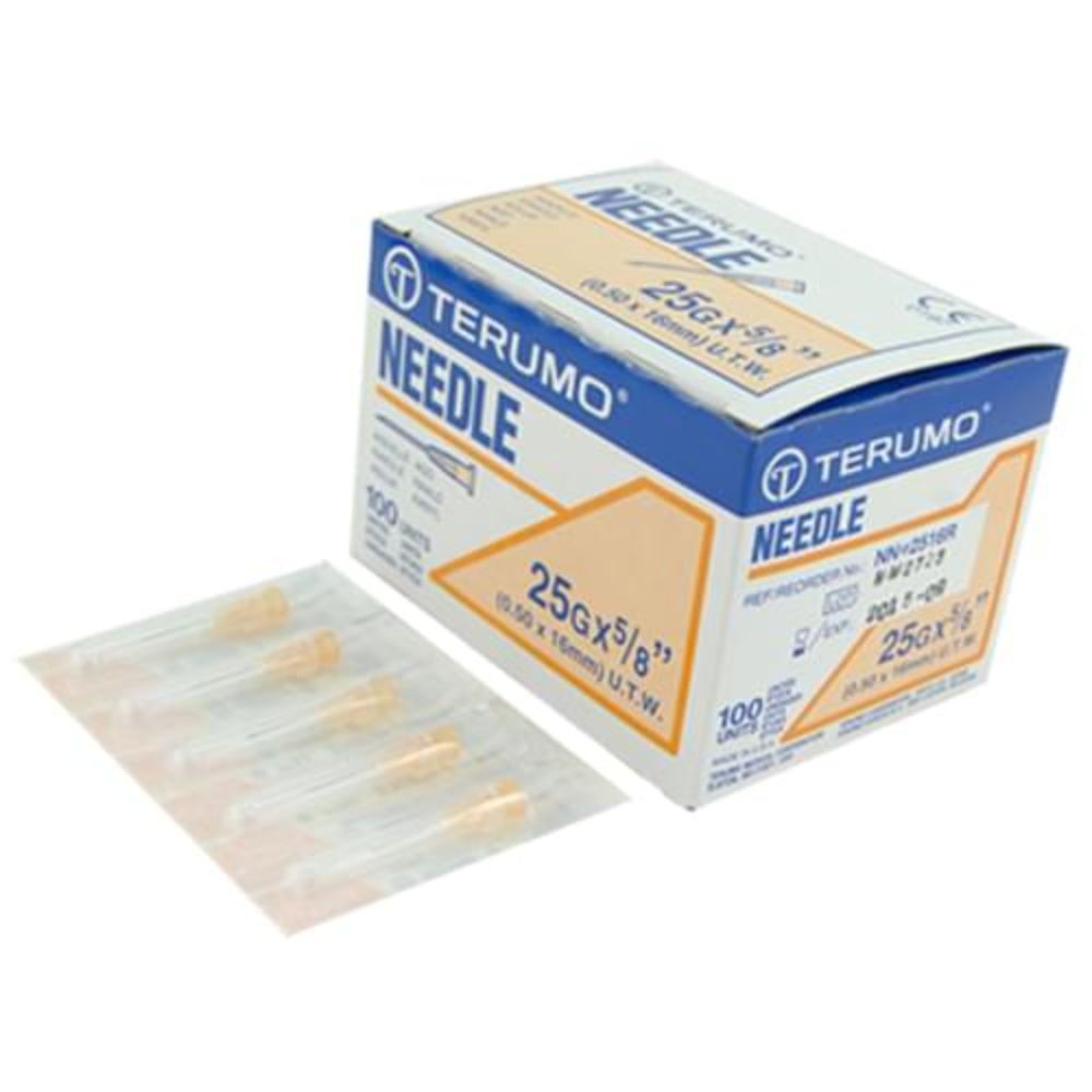 Terumo Hypodermic Thin Wall Needle 25G x 5/8", NN2516