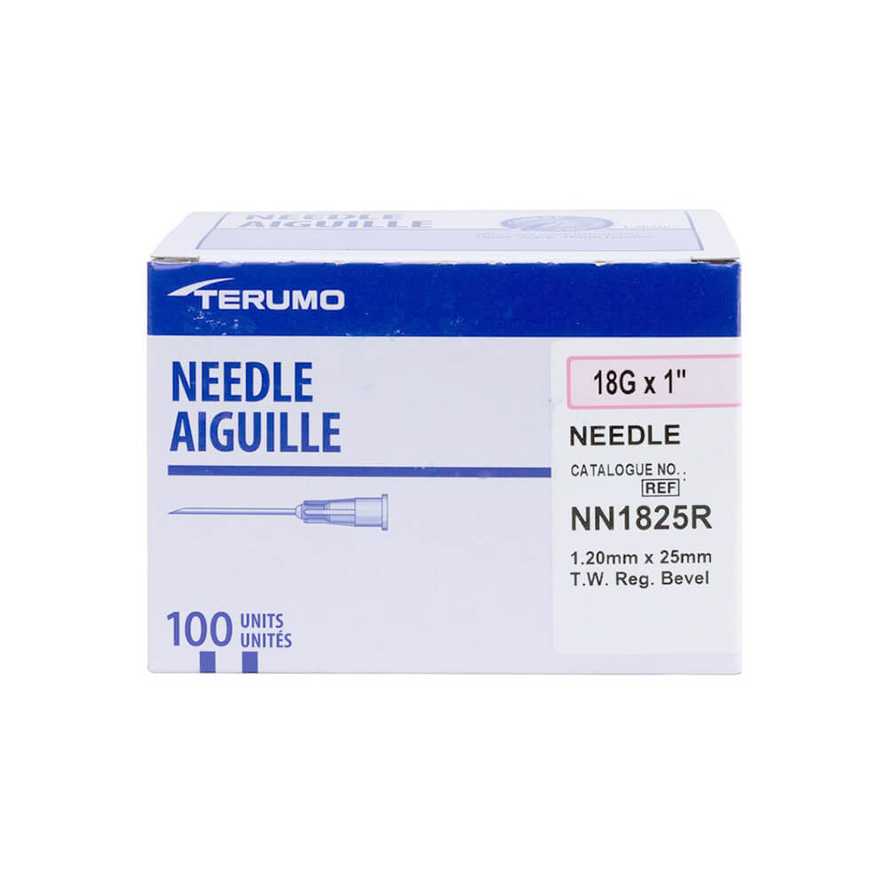 Terumo® Needle Hypo 18g x 1 in. Regular Wall – Box of 100