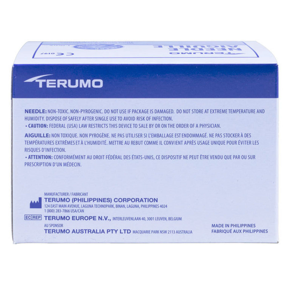 Terumo Needle Hypo 19g x 1in. RB RW CLR Hub -Box of 100