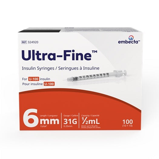 Ultra-Fine™ Insulin Syringe, L6mm, 31GA, 0.5mL