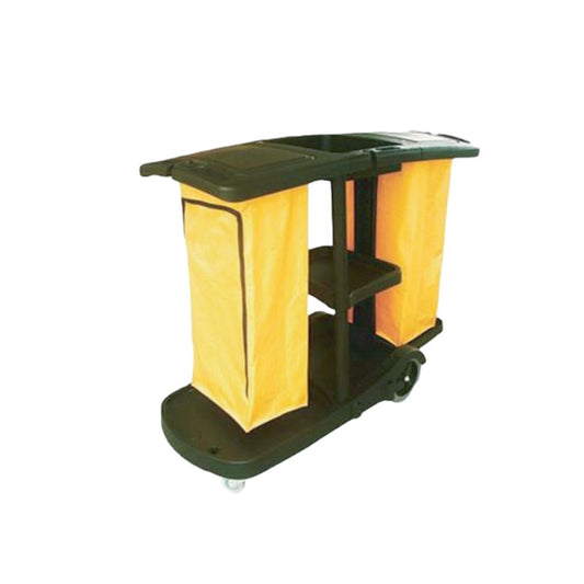 Victoria Bay BUTDB1B Janitor Cart W/ DBL Zip Bag Black