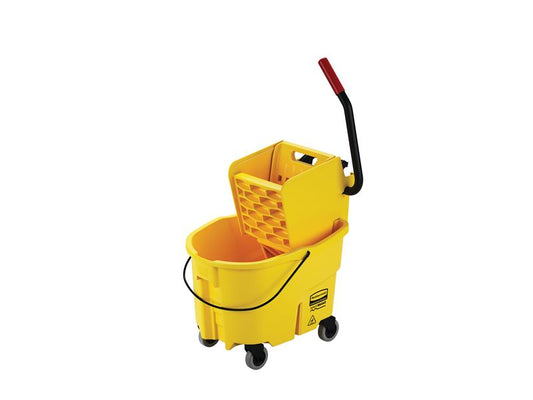 Rubbermaid WaveBrake 26-Quart Side Press Bucket and Wringer, Yellow