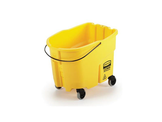 Rubbermaid WaveBrake 35 QT Bucket and Casters, Yellow - 4 Per Case