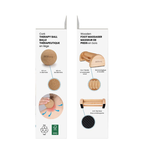 Wooden Massage Foot Roller & Cork Ball