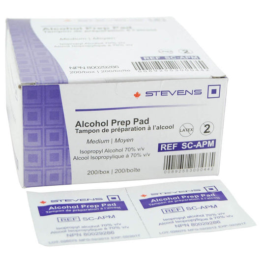 One box and two Stevens Alcohol Prep Pads