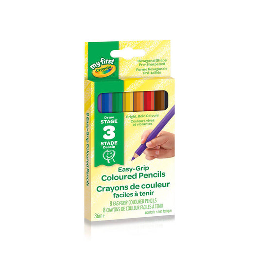 Crayola Easy Grip Coloured Hexagonal Pencils 8 Count