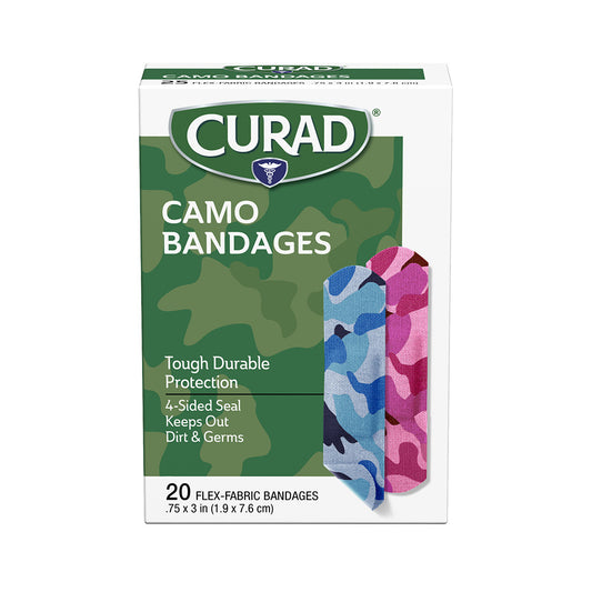 CURAD CAMO BLUE AND PINK BANDAGES