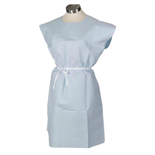 Disposable Tissue Exam Gowns, Blue, 30 in. x 42 in., 50ct, 731