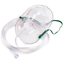 Oxygen Mask - Adult Medium Concentration Mask No Tubing - Case of 50