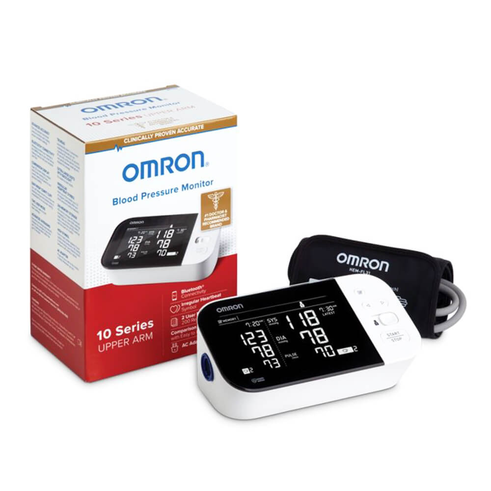 A omron 10 series upper arm wireless blood pressure monitor with box
