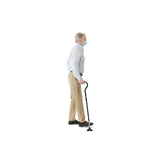 Medline 4-Point Quad Offset Folding Hybrid Cane Black 1Ct